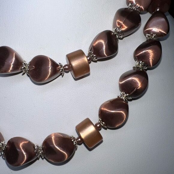 Vintage Signed Japan Iridescent Beads Double Strand Necklace - Picture 15 of 15